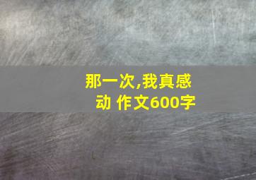 那一次,我真感动 作文600字